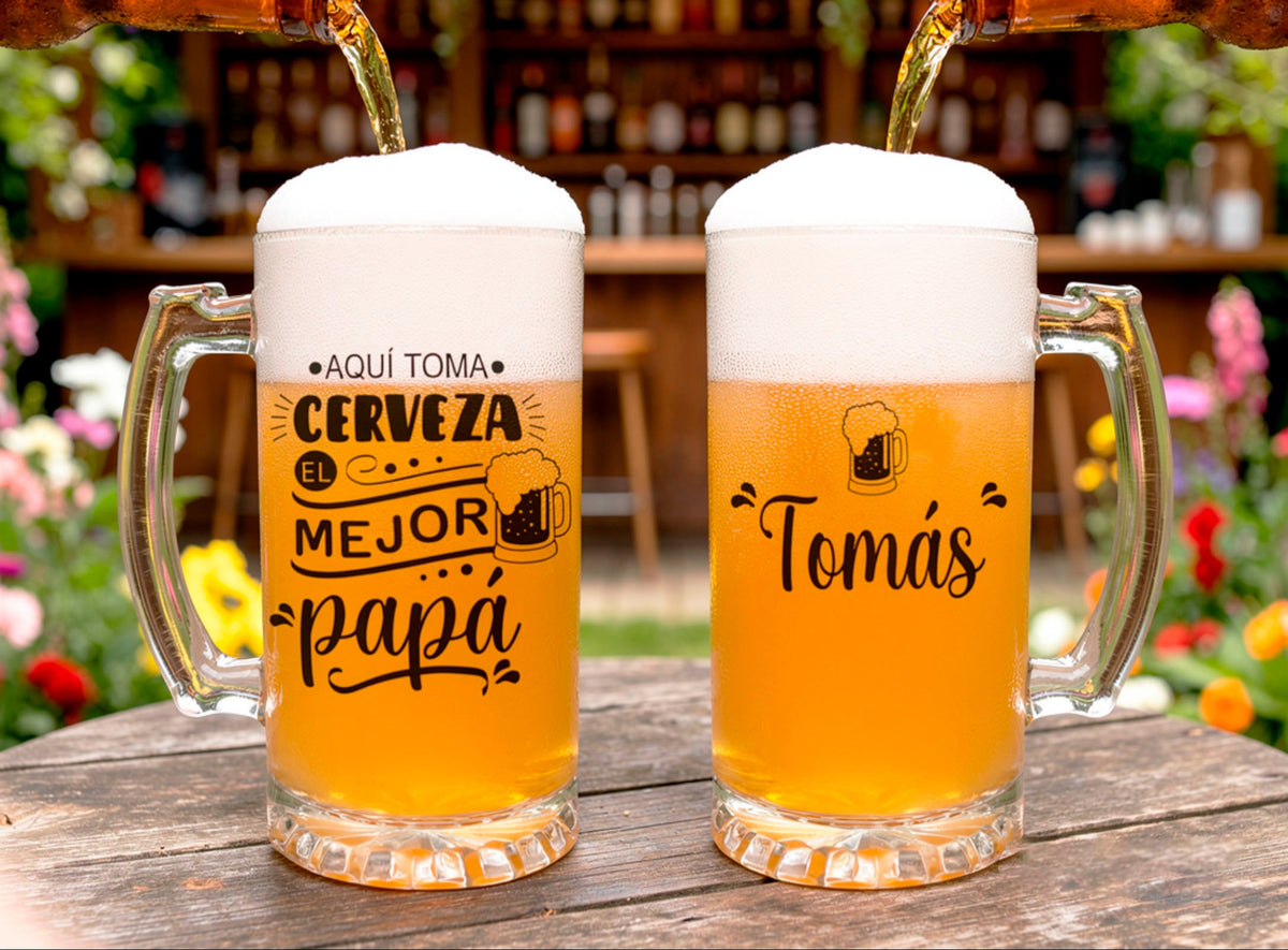 Chop Cervecero El Mejor Papá Personalizado con tu Nombre | Chop Cervecero Papá