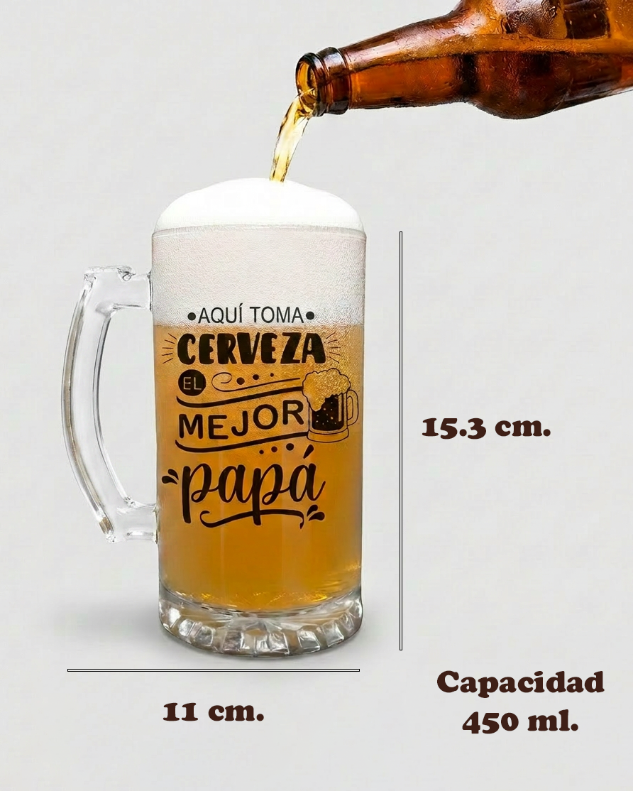 Chop Cervecero El Mejor Papá Personalizado con tu Nombre | Chop Cervecero Papá