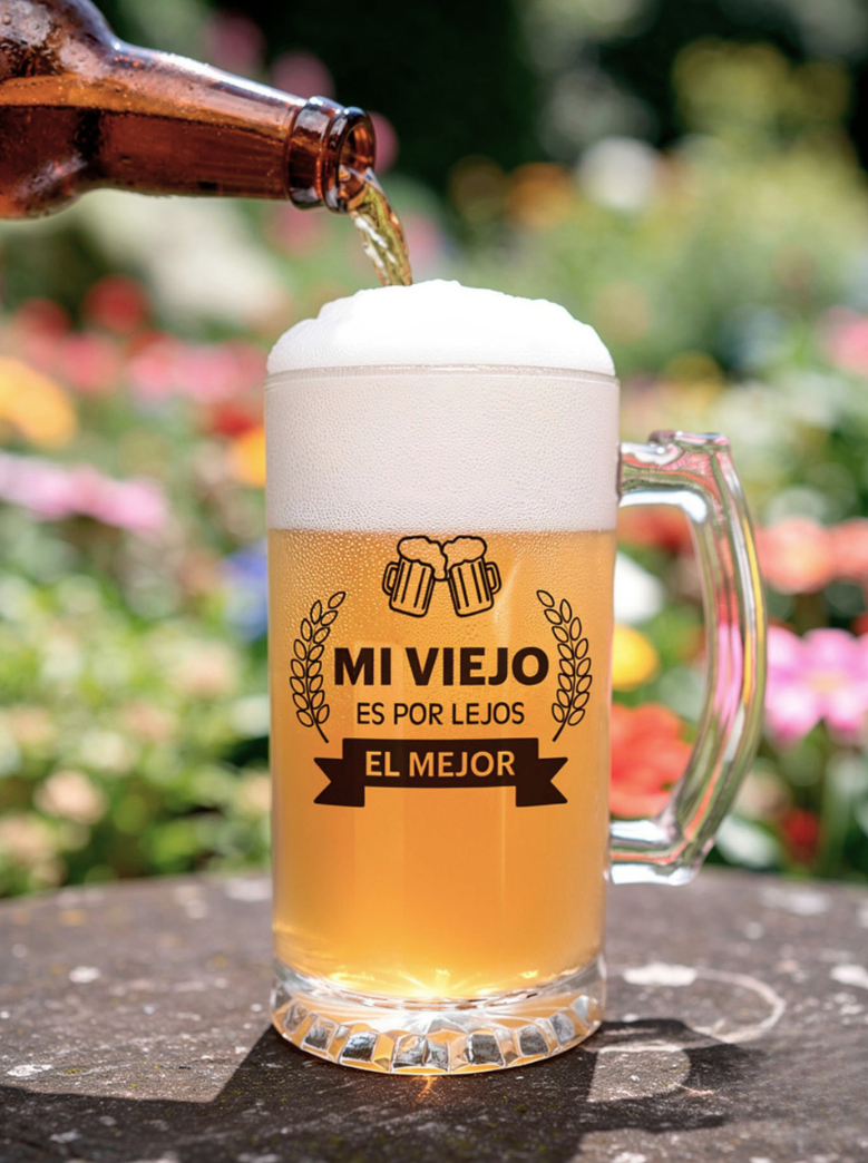 Chop Cervecero Mi viejo es por lejos el mejor | Chop Cervecero Papá | Chop Transparente