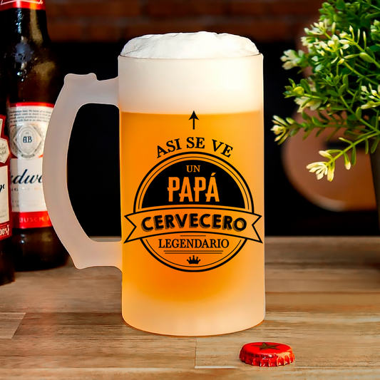 Chop Cervecero Pavonado Así se ve un Papá Cervecero Legendario- Chop Cervecero Día del Padre - Chops para Papá