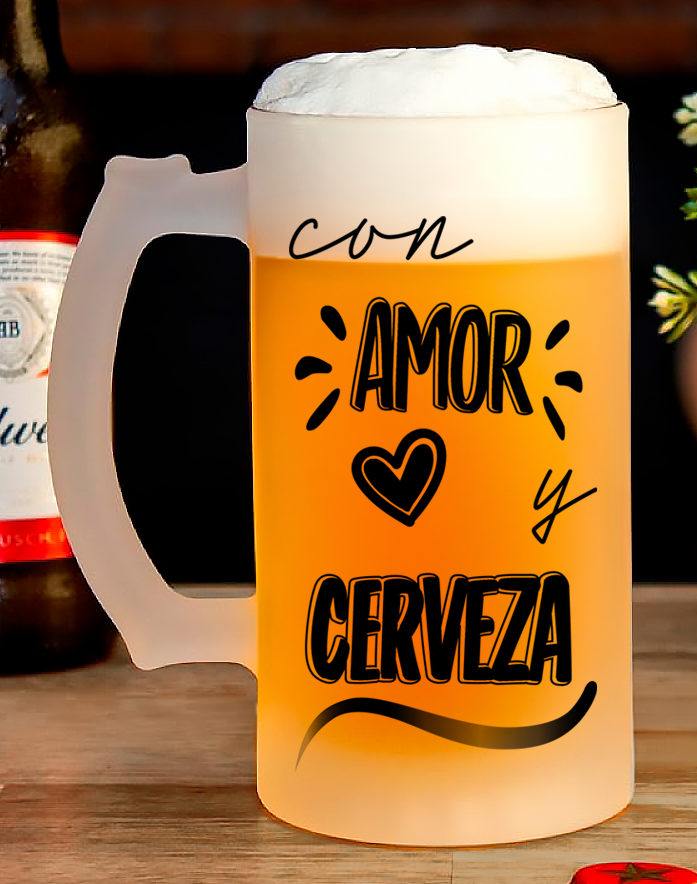 Chop Cervecero Pavonado Con Amor y Cerveza - Chop Cervecero Día del Padre - Chops para Papá