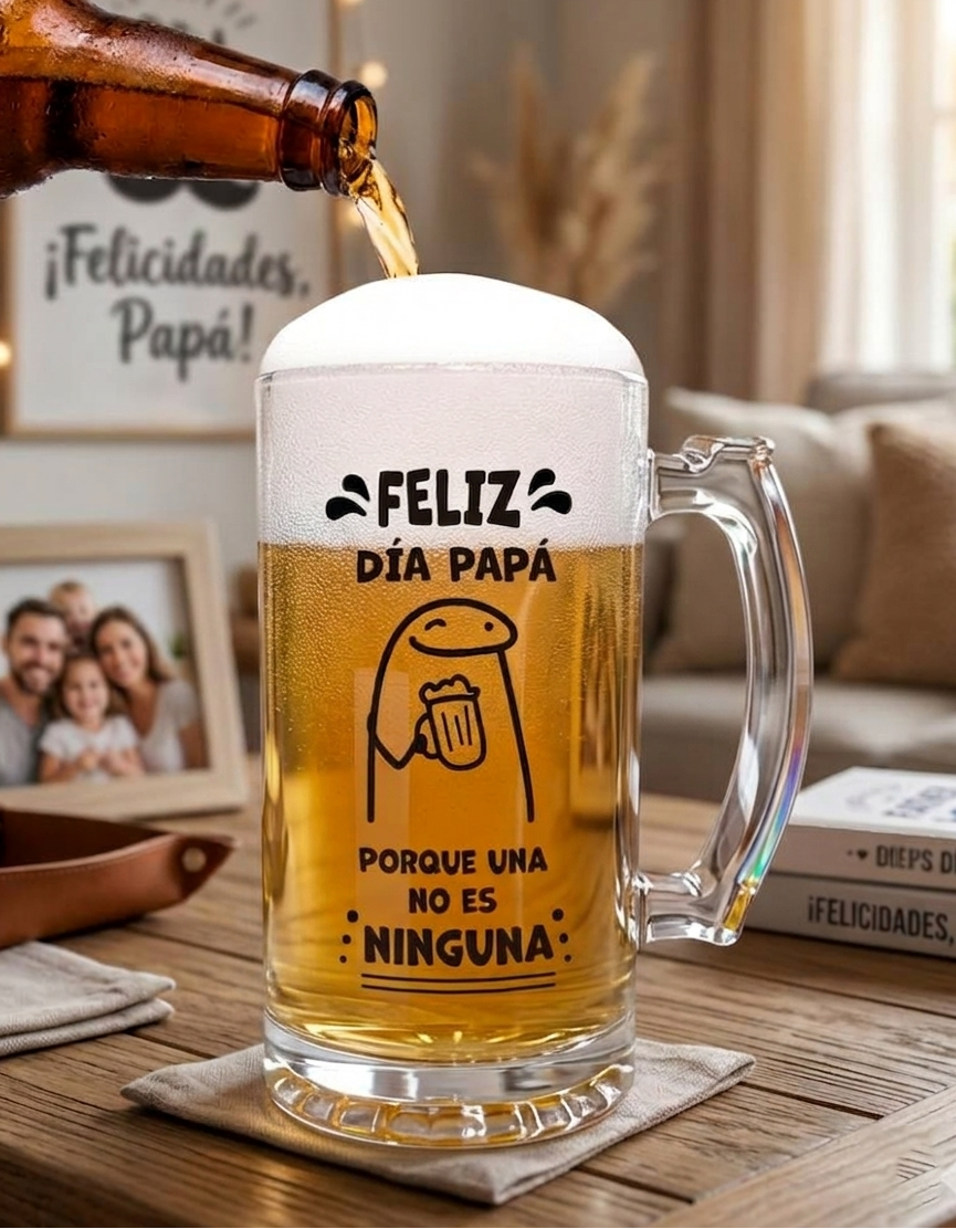 Chop Cervecero Porque una no es Ninguna | Chop Cervecero Papá | Chops Transparente