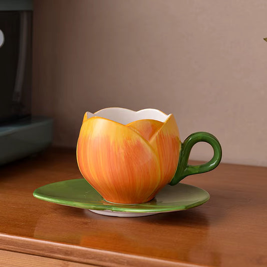 Hermoso Tulipán con Plato | Tazas para Ellas 