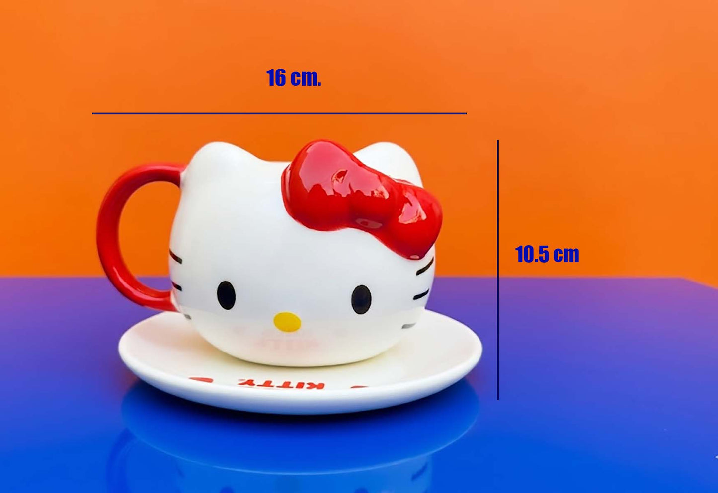 Taza Hello Kitty Lazo Rojo con Plato | Tazas Hello Kitty