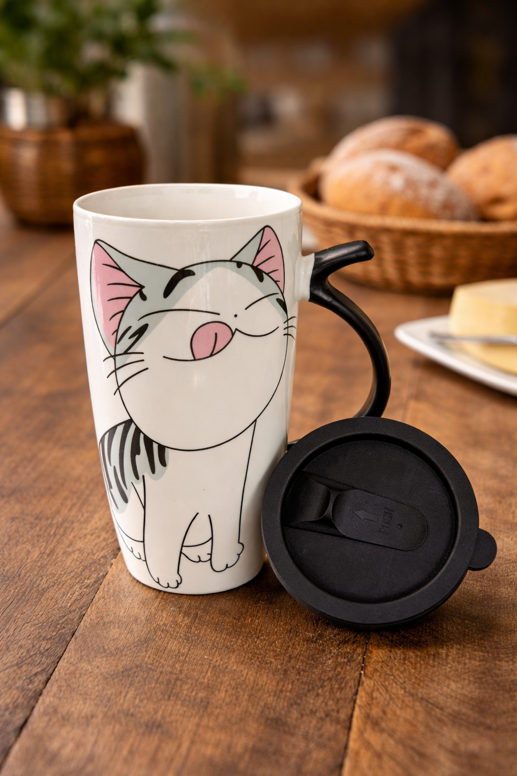 Taza de Gatito Chi Coqueto con Tapa - Taza Gatos