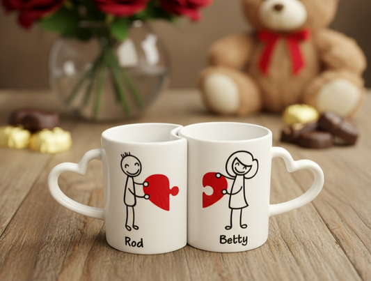Set de Tazas Complementarias Personalizadas ❤️☕ - Tazas San Valentín 