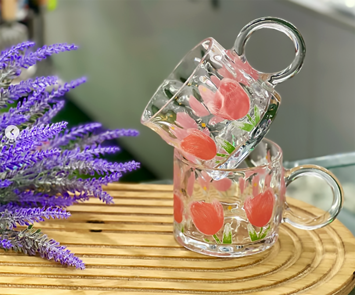 Taza Transparente de Tulipanes | Tazas para Ellas
