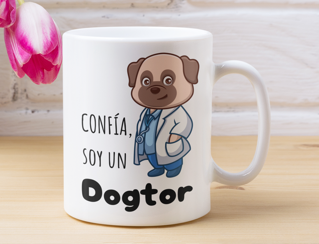 Taza Confía soy un Dogtor - Taza Personalizada para Veterinario