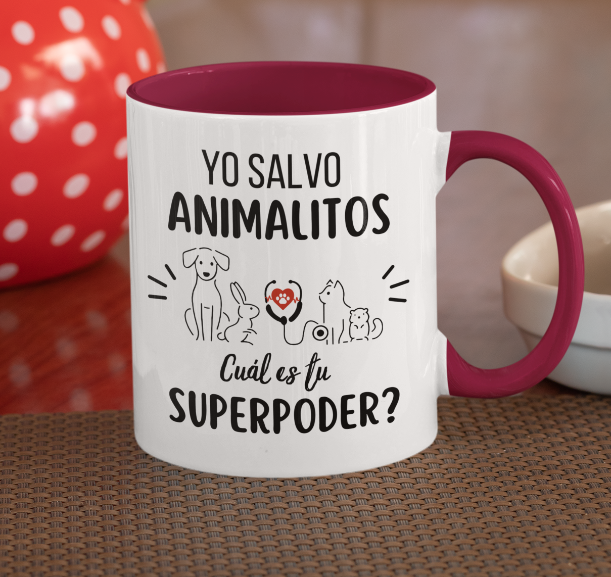 Taza Yo Salvo Animalitos ¿Cuál es tu superpoder? - Taza para Veterinario