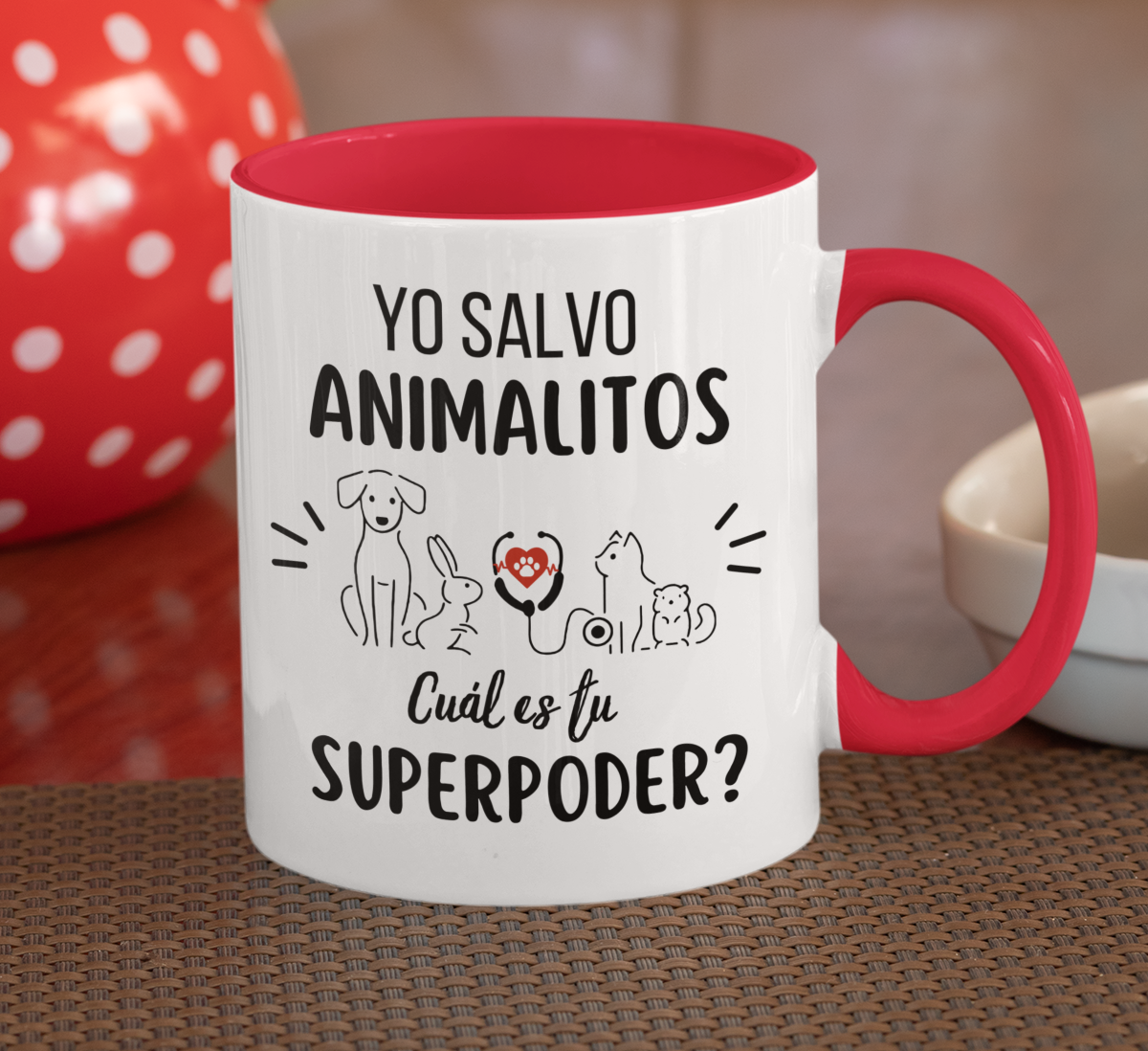 Taza Yo Salvo Animalitos ¿Cuál es tu superpoder? - Taza para Veterinario