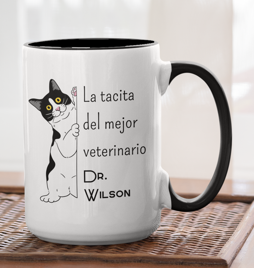Taza La Tacita del Mejor Veterinario con tu Nombre - Taza Personalizada para Veterinario