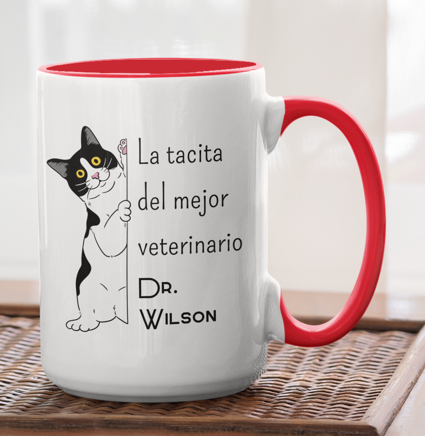 Taza La Tacita del Mejor Veterinario con tu Nombre - Taza Personalizada para Veterinario
