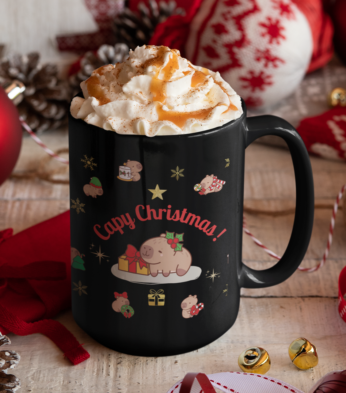 Taza Capibara Navidad Capy Christmas  Taza Navidad Taza Navideña