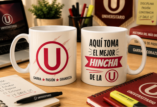 Taza Aquí Toma el Mejor Hincha de la U - Universitario de Deportes | Taza Blanca de 11 oz