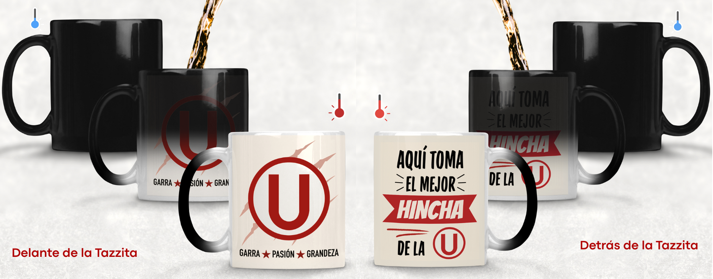 Taza Aquí toma el mejor hincha de la U - Taza Mágica  11 oz - Taza de Fútbol - Tazas Día del Padre - Tazas para Papá 