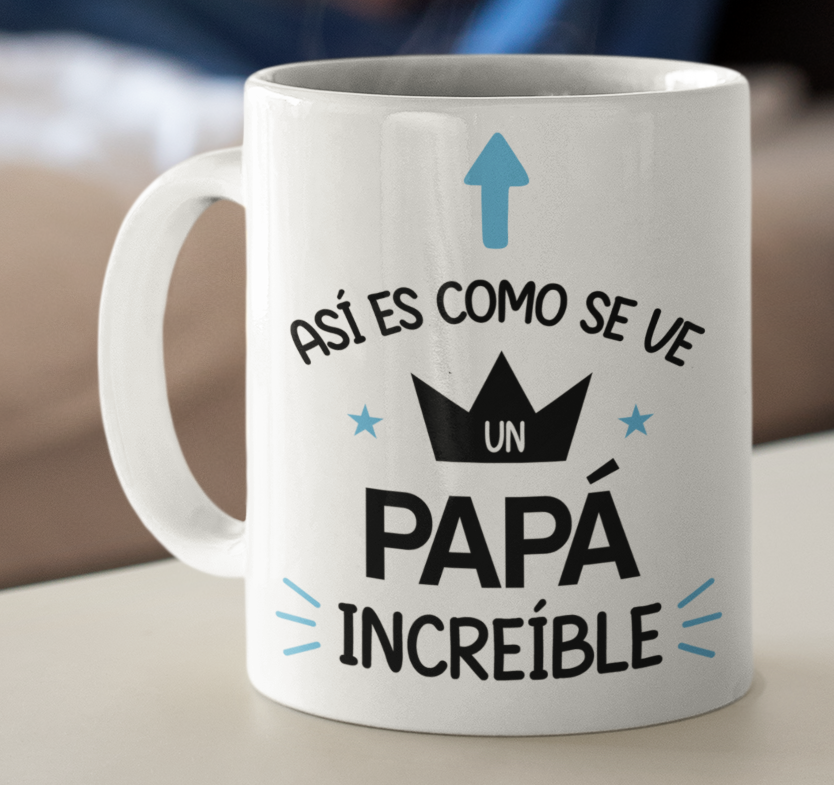 Taza Así es como se ve un papá increíble - Taza Blanca 11 oz -Tazas Día del Padre - Tazas para Papá