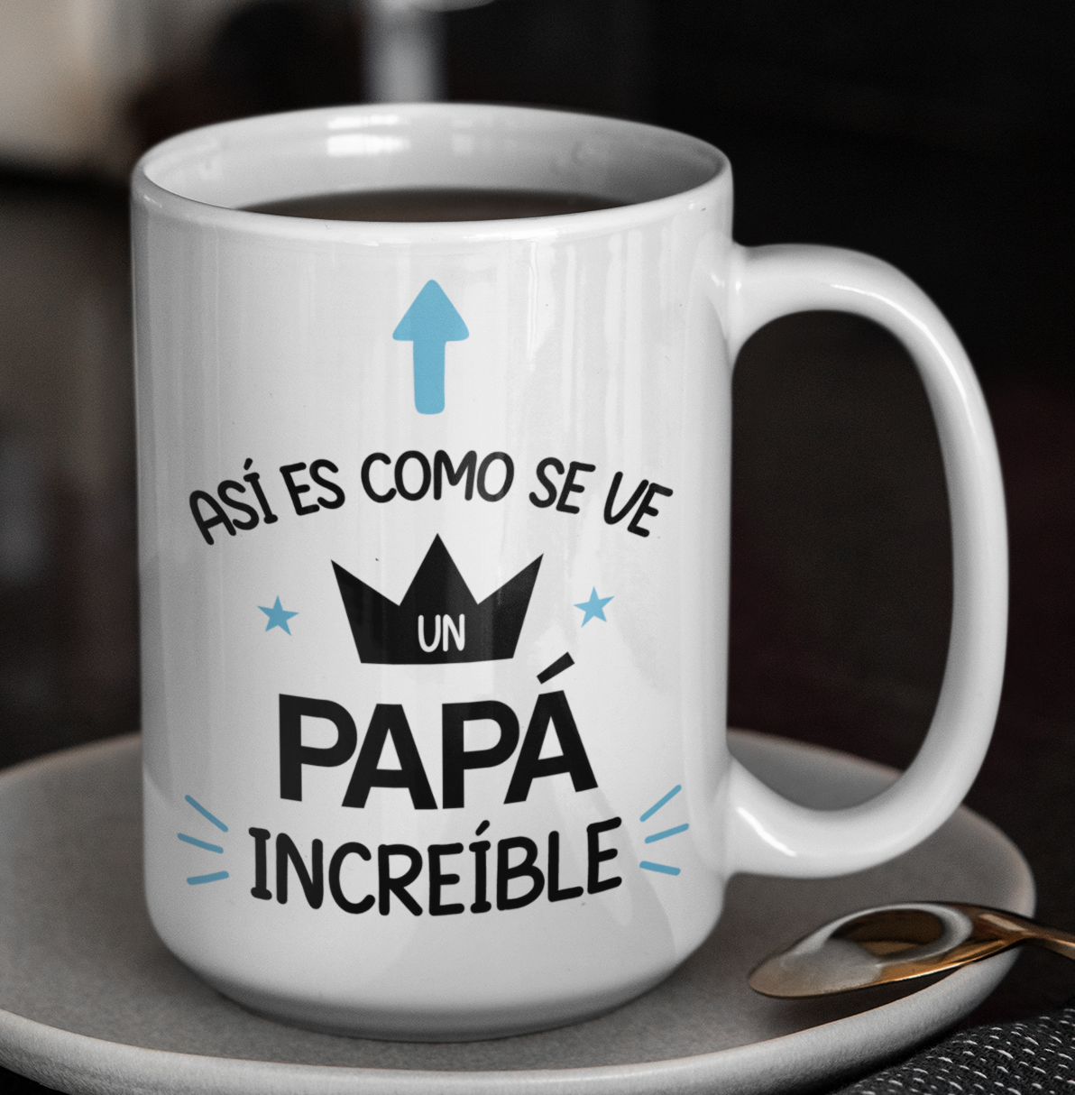 Taza Así es como se ve un papá increíble - Taza Blanca 15 oz -Tazas Día del Padre - Tazas para Papá