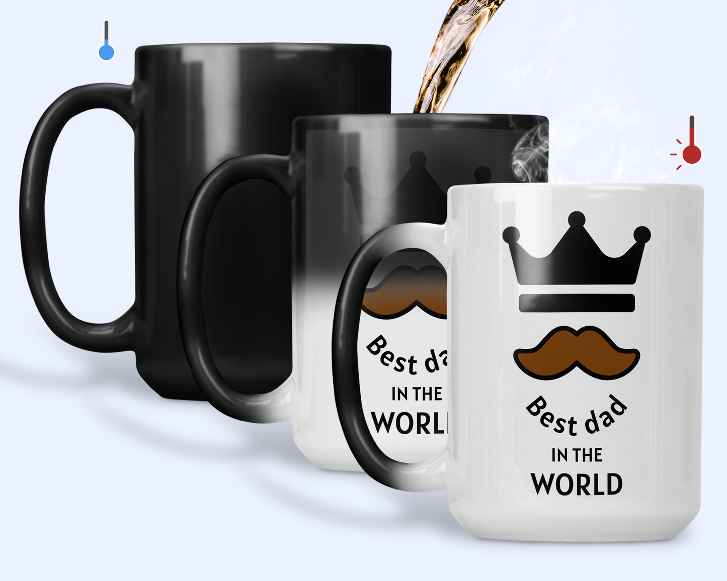Taza Best Dad in the World | Tazas para Papá | Taza Mágica de 15 oz