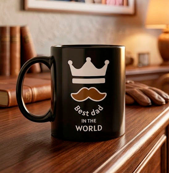 Taza Best Dad in the World | Tazas para Papá | Taza Negra de 11 oz