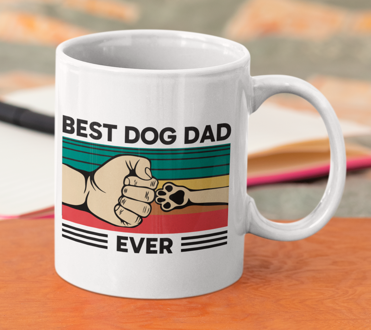 Taza Best Dog Dad Ever - Taza Blanca de 11 oz . Tazas de Perros