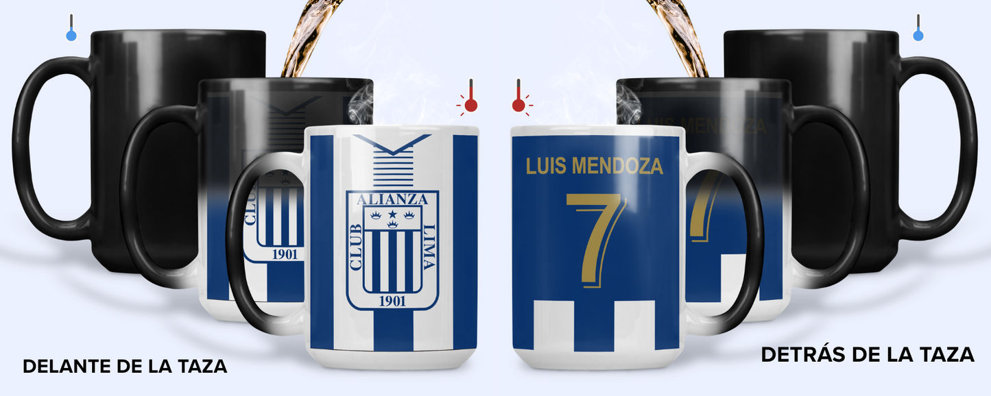 Taza Camiseta Alianza Lima Personalizada - Taza Mágica 15 oz - Taza de Fútbol - Tazas Alianza Lima 