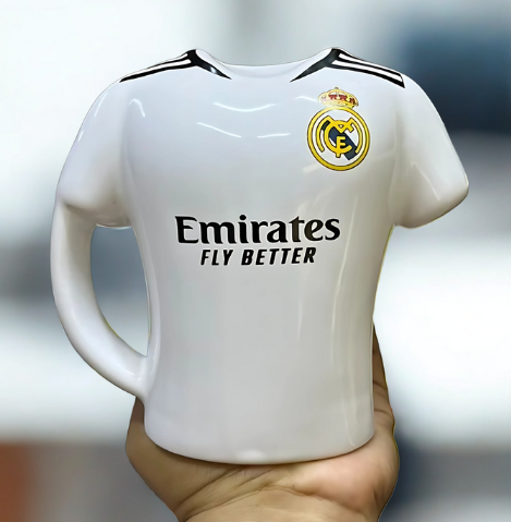 Taza Camiseta Real Madrid en 3D - Tazas Real Madrid CF - Taza Fútbol 