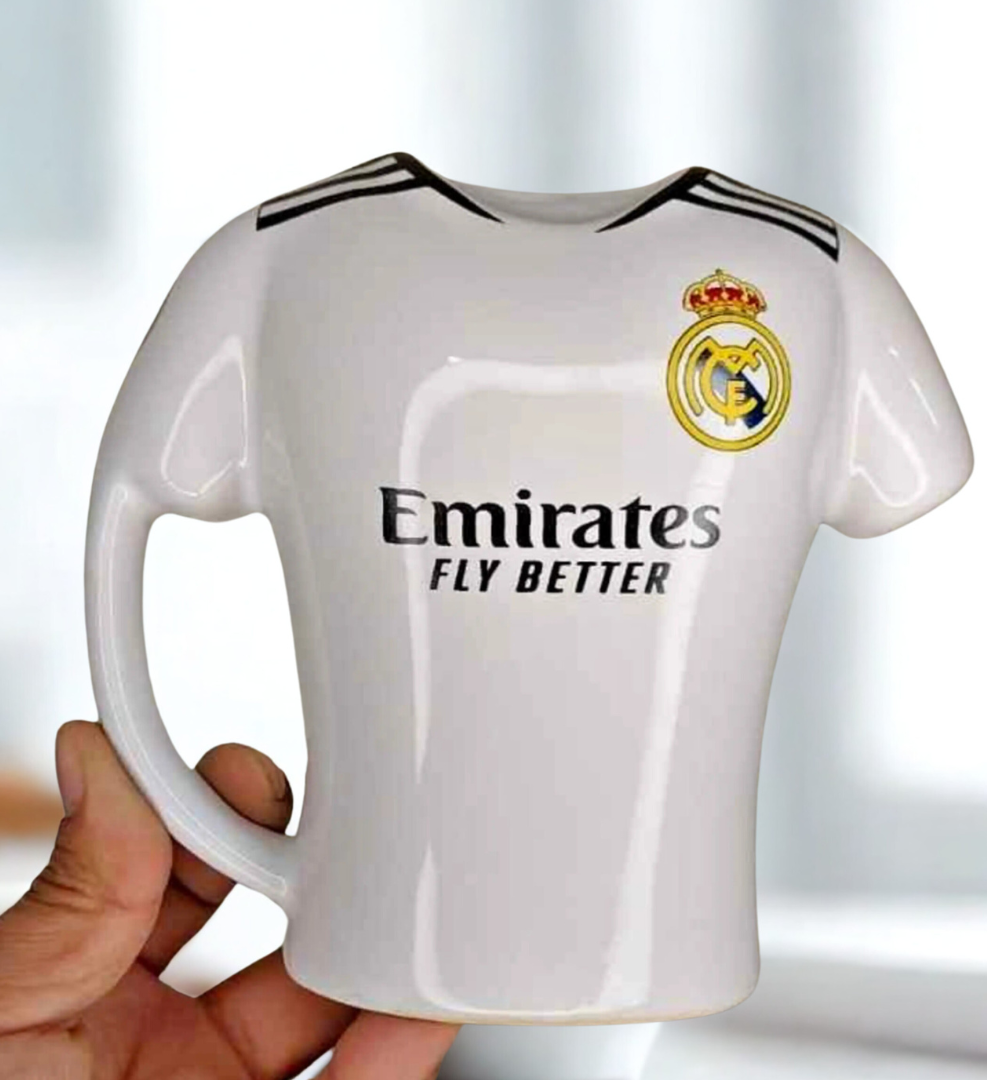 Taza Camiseta Real Madrid en 3D - Tazas Real Madrid CF - Taza Fútbol 