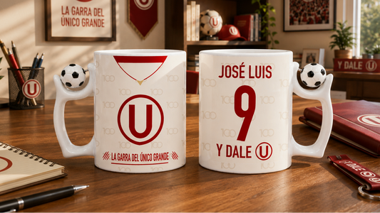 Taza Camiseta de la U con tu nombre - Taza Asa de Pelota  11 oz - Taza de Fútbol - Tazas Día del Padre - Tazas para Papá