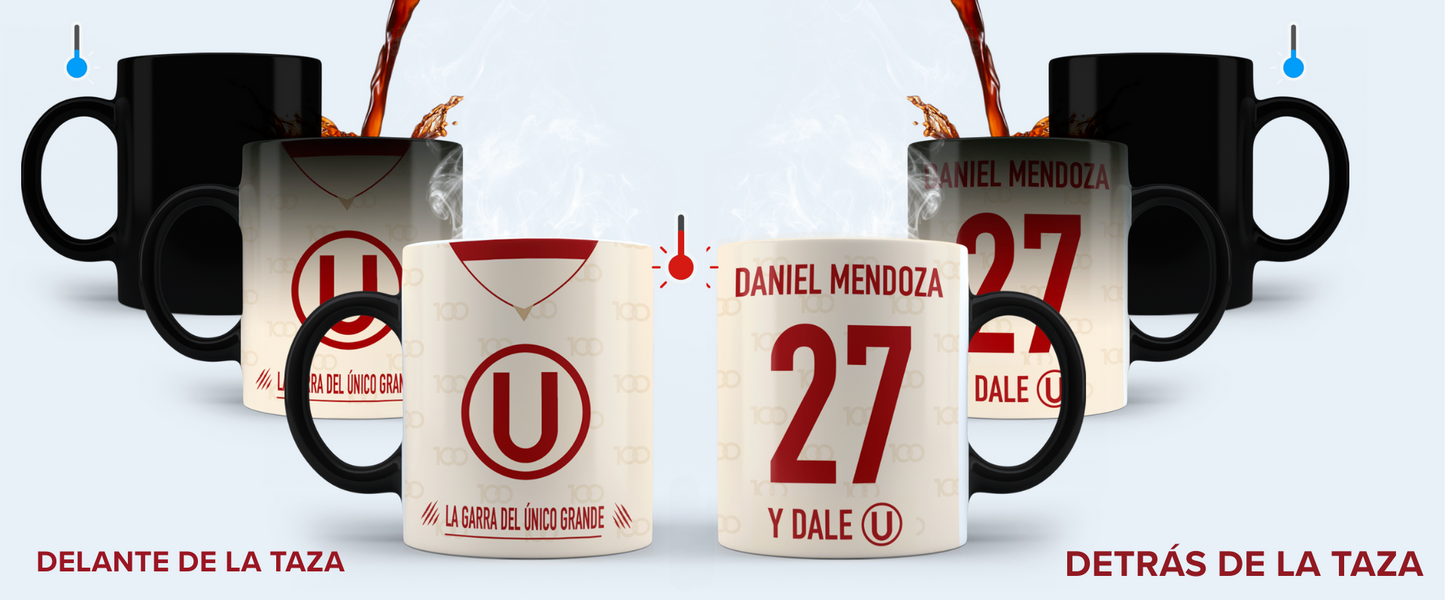 Taza Camiseta de la U con tu nombre - Taza Mágica  11 oz - Taza de Fútbol - Tazas Día del Padre - Tazas para Papá