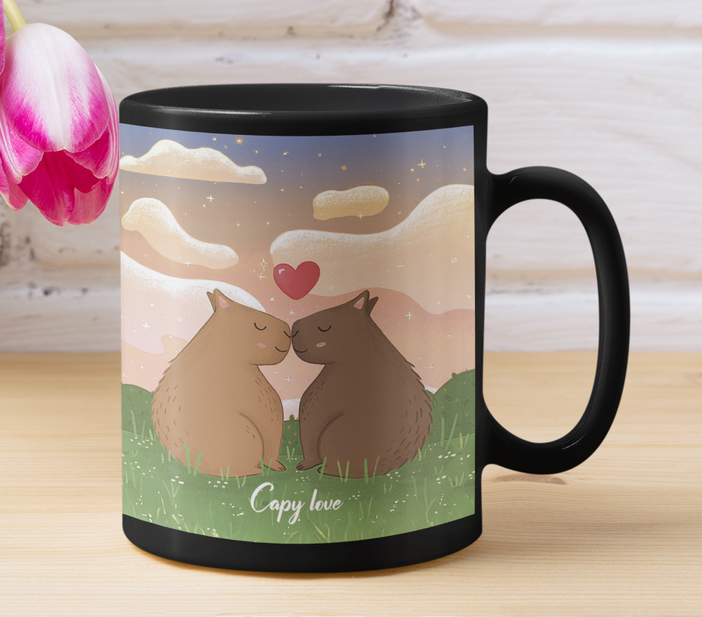 Taza Capy Love - Capibara para Enamorados - Taza San Valentín para Parejas