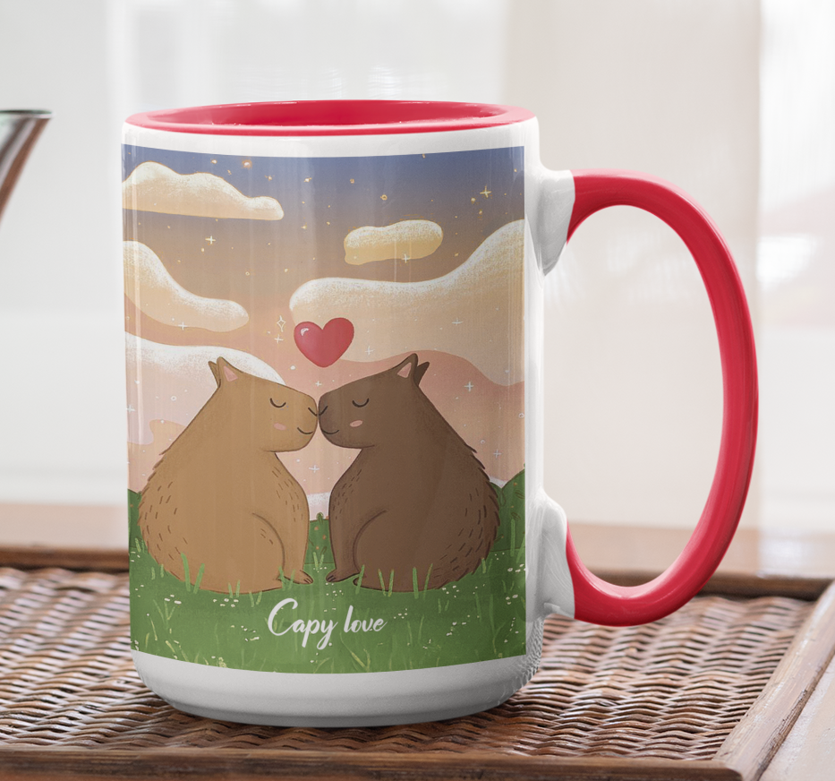Taza Capy Love - Capibara para Enamorados - Taza San Valentín para Parejas