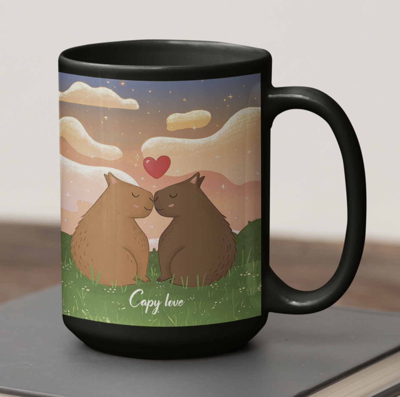 Taza Capy Love - Capibara para Enamorados - Taza San Valentín para Parejas