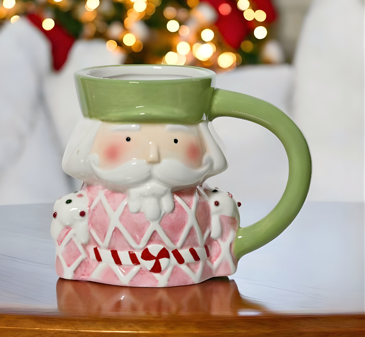 Taza Cascanueces en Colores Pasteles Verde  - Tazas Navideñas