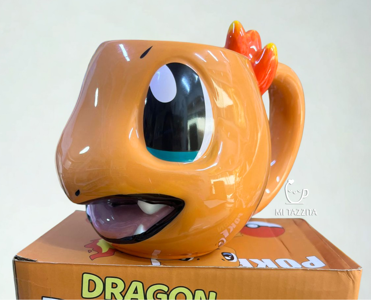 Taza Charmander con Fuego en 3D | Tazas Pokemón