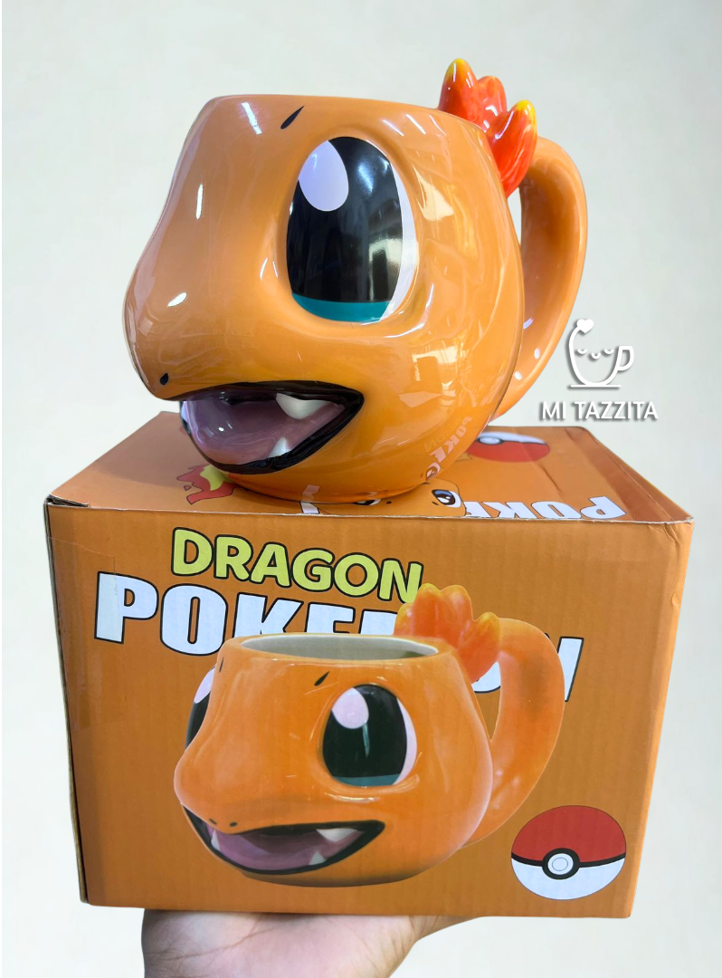 Taza Charmander con Fuego en 3D | Tazas Pokemón