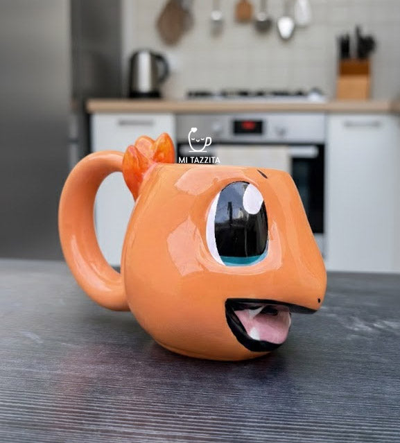 Taza Charmander con Fuego en 3D | Tazas Pokemón