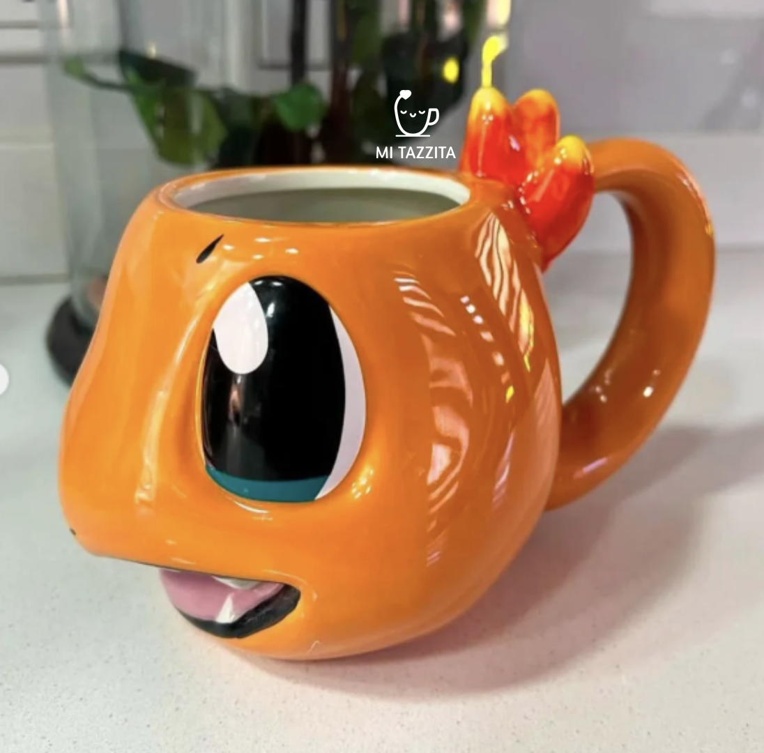 Taza Charmander con Fuego en 3D | Tazas Pokemón
