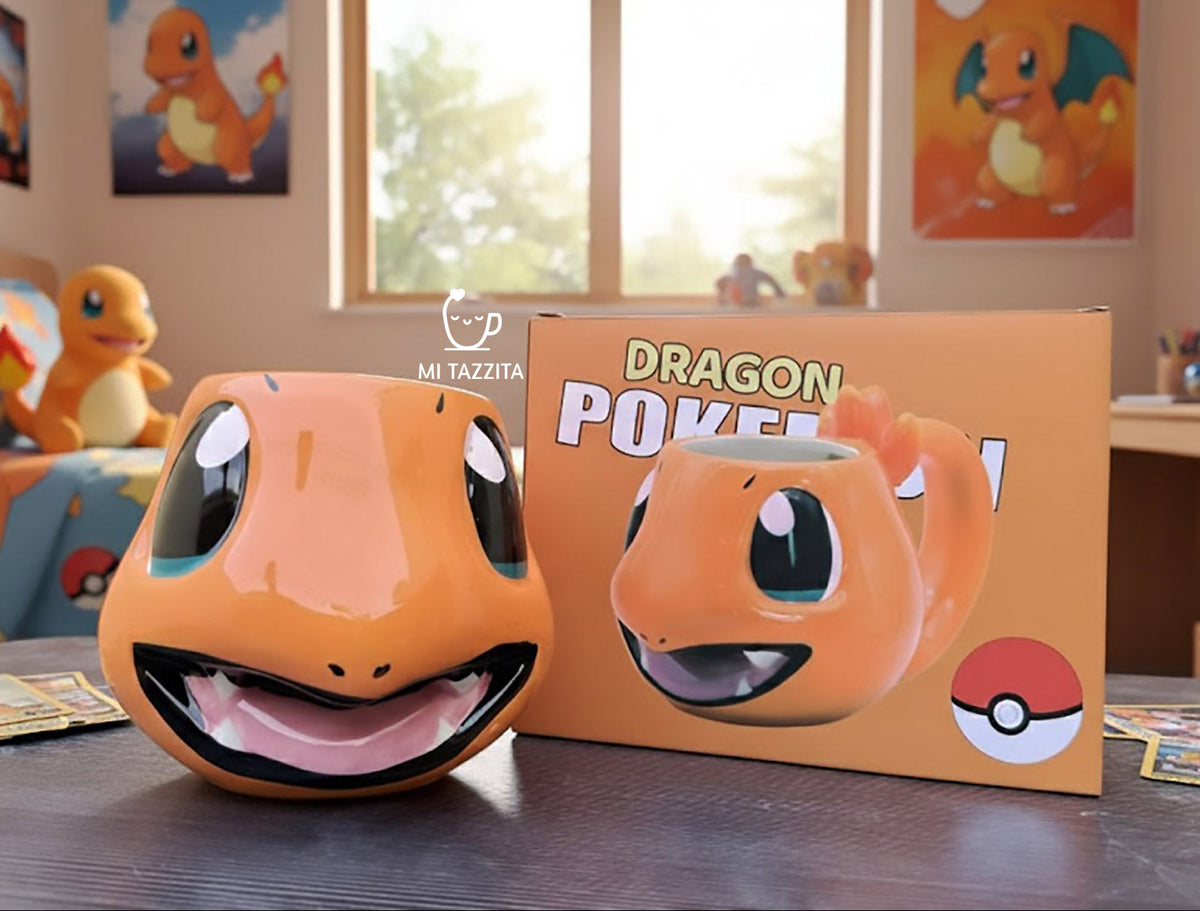 Taza Charmander con Fuego en 3D | Tazas Pokemón