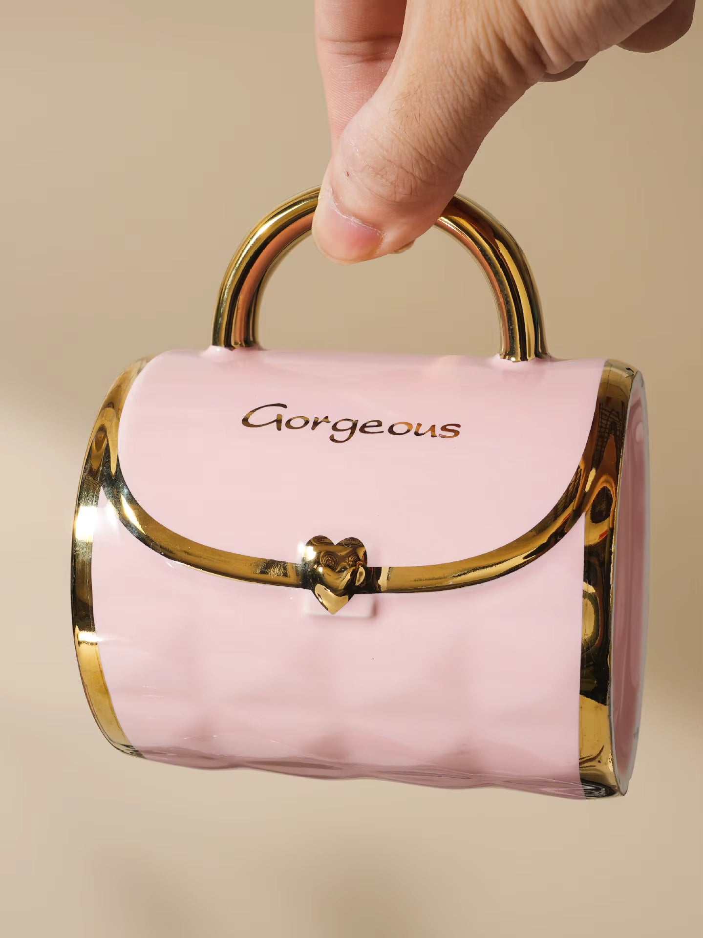 Taza Chic en forma de Cartera Rosada - Tazas para Ellas