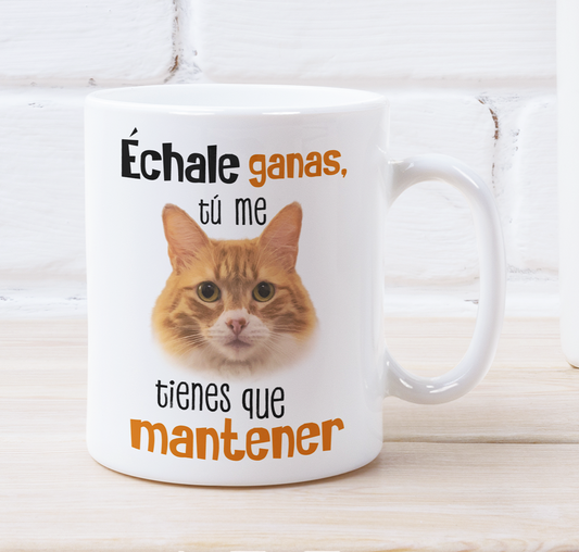 Taza Échale Ganas con tu Gato - Taza Blanca 11 oz - Taza de Gatos