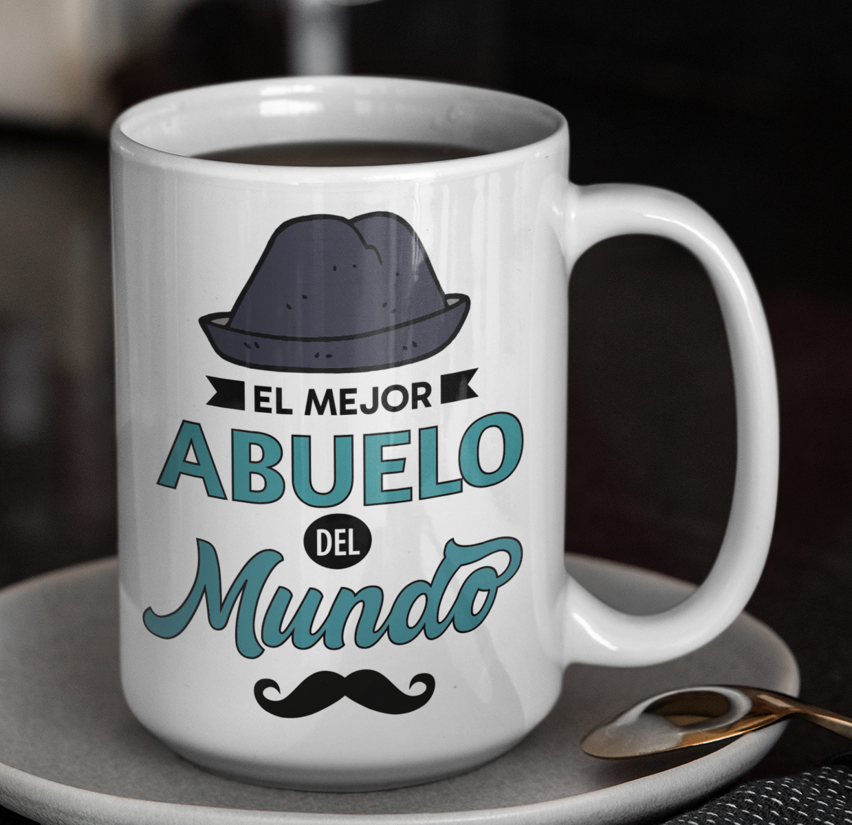 Taza El Mejor Abuelo del Mundo - Taza Blanca 15 oz -Tazas Día del Padre - Tazas para Papá