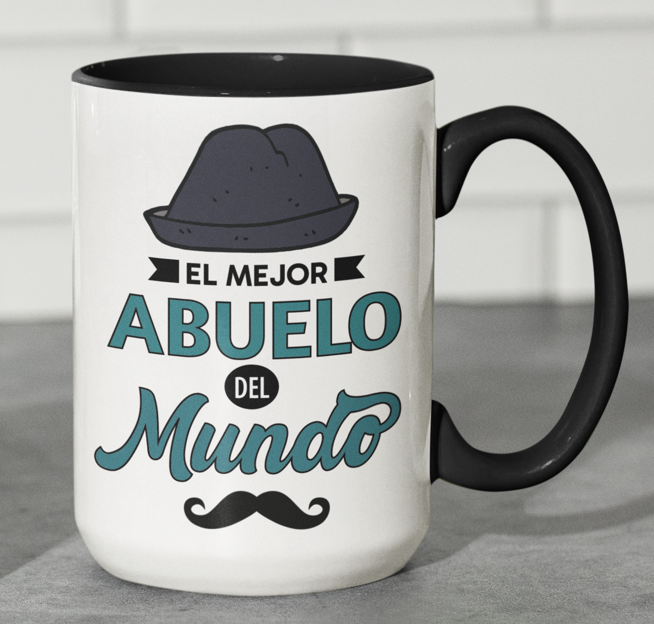 Taza El Mejor Abuelo del Mundo - Taza Blanca y Negra 15 oz -Tazas Día del Padre - Tazas para Papá