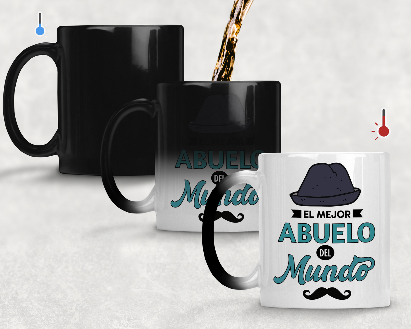 Taza El Mejor Abuelo del Mundo - Taza Mágica 11 oz -Tazas Día del Padre - Tazas para Papá