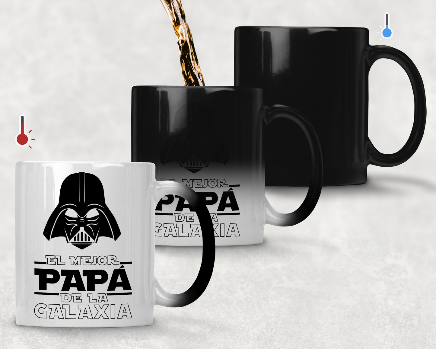 Taza El Mejor Papá de la Galaxia - Taza Mágica 11 oz - Tazas Día del Padre - Tazas para Papá