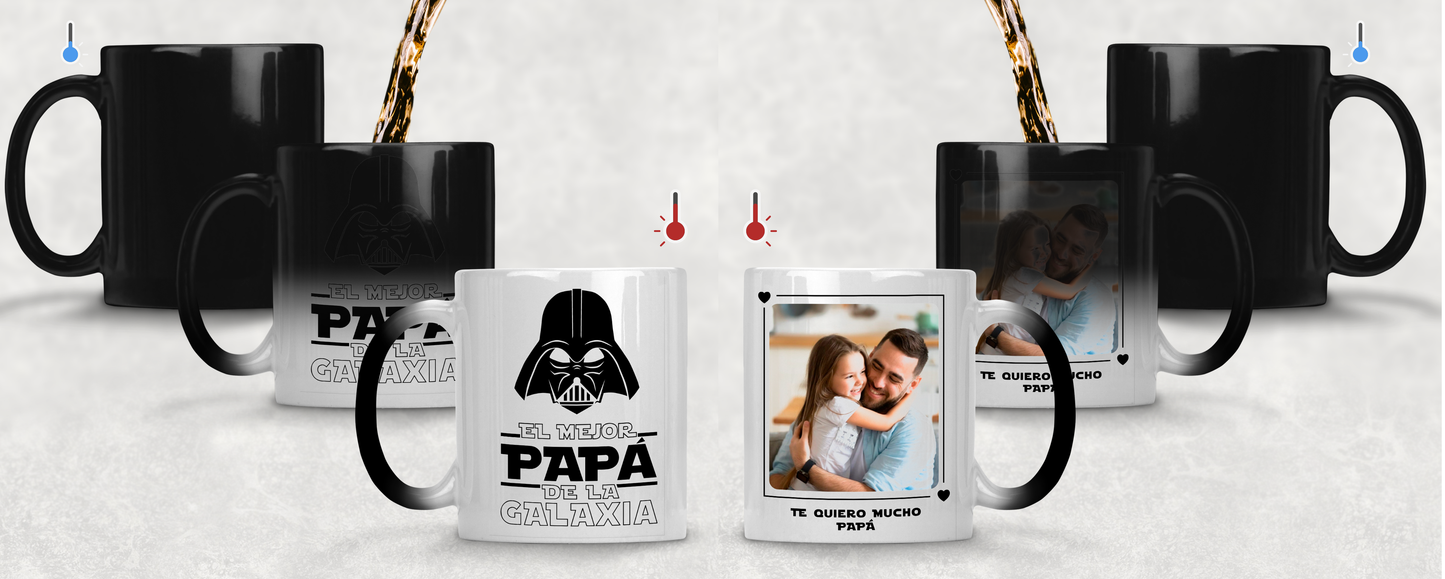 Taza El Mejor Papá de la Galaxia Personalizado con Foto | Tazas para Papá | Taza Mágica de 11 oz