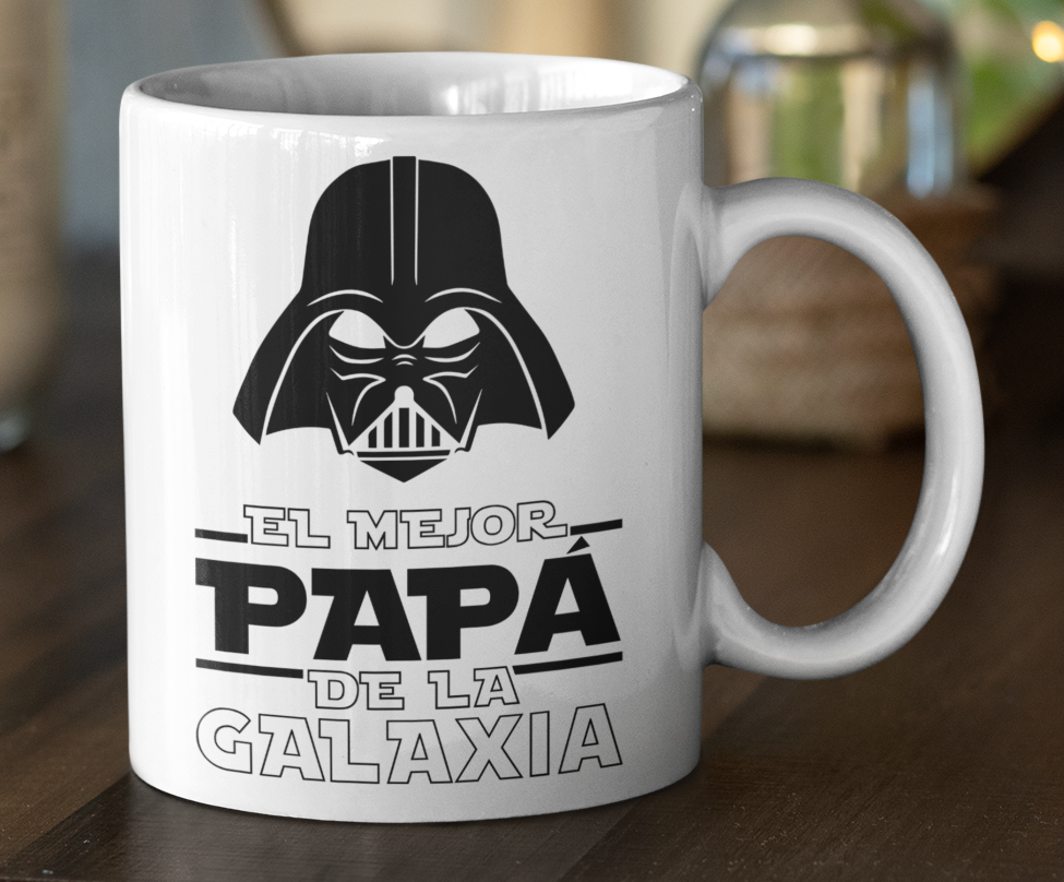 Taza El Mejor Papá de la Galaxia- Taza Blanca 11 oz -Tazas Día del Padre - Tazas para Papá