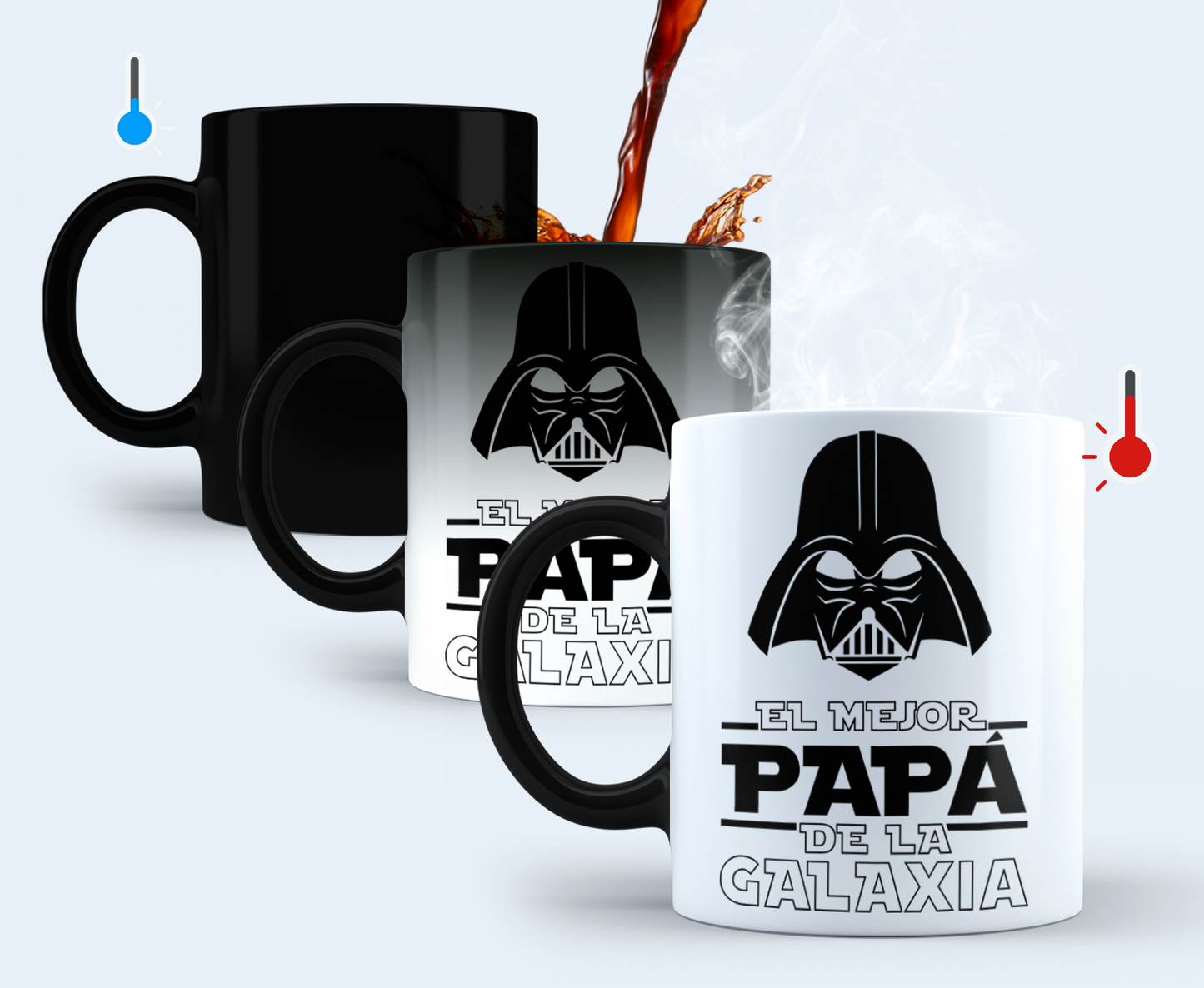 Taza El Mejor Papá de la Galaxia - Taza Mágica 11 oz - Tazas Día del Padre - Tazas para Papá