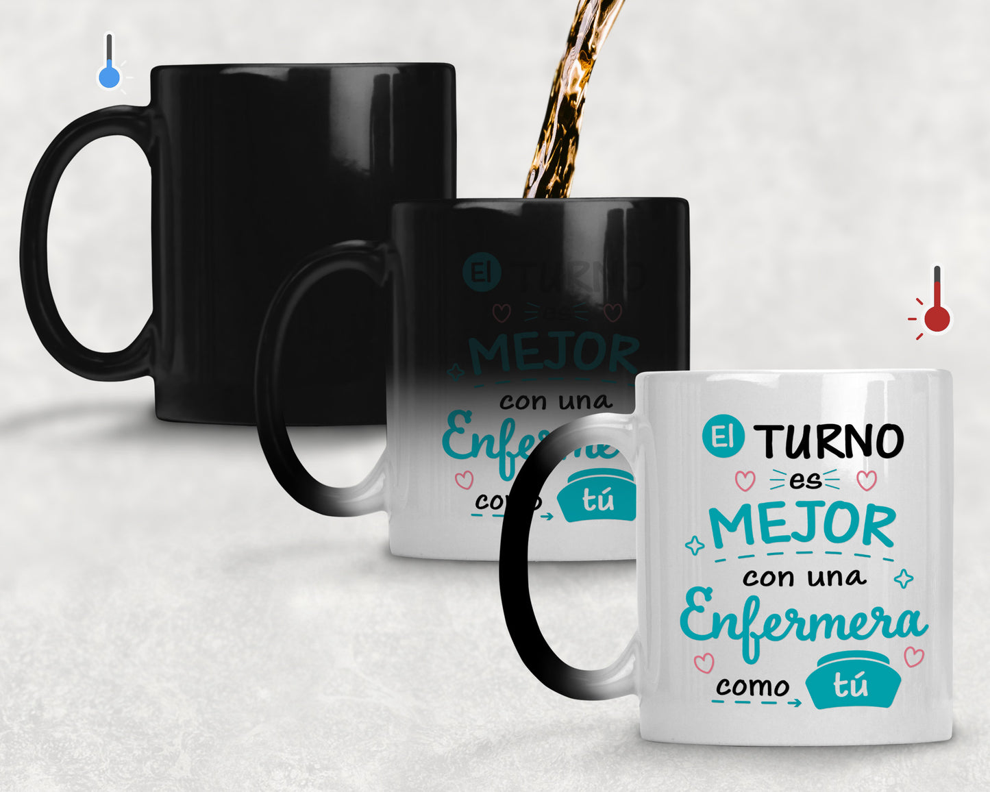 Taza El Turno es Mejor con una Enfermera como tú - Taza Mágica 11 oz - Taza Enfermera