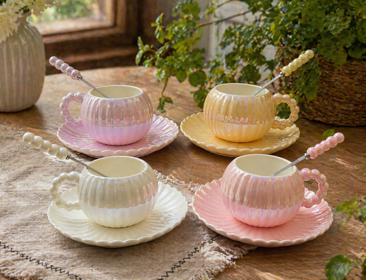 Taza Elegante Nácar Tornasolada | Tazas para Ellas 