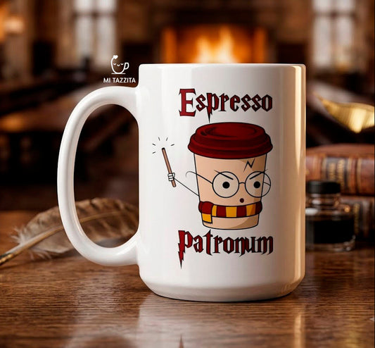 Taza Espresso Patronum | Tazas Harry Potter / Taza Blanca de 15 oz